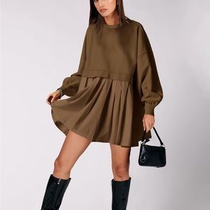 Oversized Sweatshirt Dress Long Sleeves
